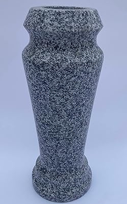 Silky Flower Store Polished Granite Vase Gray Decorative Floral Planter, Spanish Home Décor, 4 x 10 6 6 Product: Turned Granite Vase Polished 4" x 10" Gray