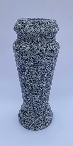 Silky Flower Store Polished Granite Vase Gray Decorative Floral Planter, Spanish Home Décor, 4 x 10 1 1 Product: Turned Granite Vase Polished 4" x 10" Gray