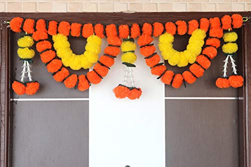 Product: Vibrant S2S® Reusable Red Marigold Flowers Door Toran - Perfect for Festive Decor