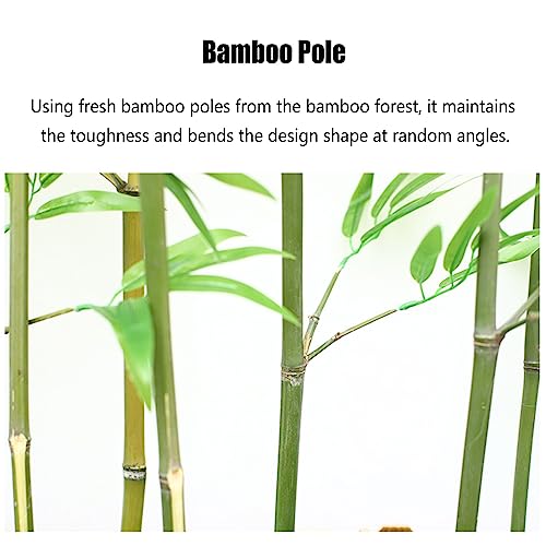 Silky Flower Store Artificial Bamboo Tree with Wood Base, Indoor Outdoor Faux Bamboo Decor, Feng Shui Landscaping Plant, 1.8m High 4 4 Product: Greenery Plant Artificial Plant Faux Bamboo Plant, Artificial Bamboo Tree with Wood Base, Indoor Space Partition Screen Outdoor Landscaping Fence, Feng Shui Decor(1.8m High,100cm/39.4in - 16 Banboo)
