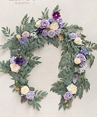 Silky Flower Store Eucalyptus Rose Flower Garland, Lilac Lavender Sweetheart Table Decor, Artificial Silk Garland 6FT 15 15 Product: Ling's Moment Flower Garland - 6FT Eucalyptus & Rose - Sweetheart Table Decor for Wedding Reception, Artificial Floral Garland for Mantle, Thanksgiving, Christmas Decoration, Lilac & Lavender