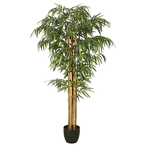 Product: Vickerman 6' Tall Artificial Potted Green Bamboo Tree - Lifelike Home Decor
