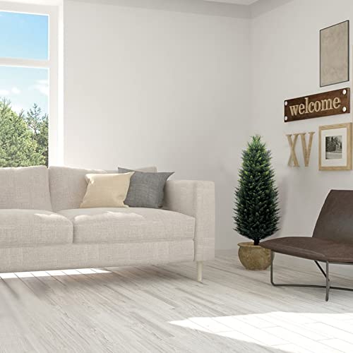 Product: Artificial Topiary Tree 2-Set - Beautiful Realistic Faux Cedar Pines, 4 Feet Tall, UV Protection for Longer Life, 6" Wide Heavy Duty Pots for Outdoor & Indoor Decor