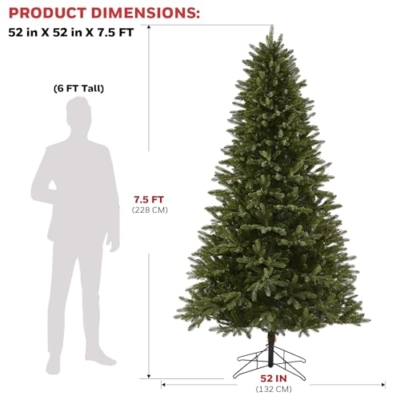 Product: Honeywell 7.5 ft Pre-Lit Artificial Christmas Tree, Regal Fir Xmas Tree with 700 Color Changing LED, 2569 PE/PVC Tips, Tree Top Connector, Entire Tree UL Certified