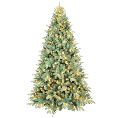 Product: 7.5FT Prelit Blue Artificial Christmas Tree - Premium Spruce with 2148 Branch Tips for a Festive Holiday Decor