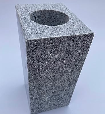 Product: Upstate Stone Works Granite Vase Tapered (5"x4"x9") Gray Cemetery Grave