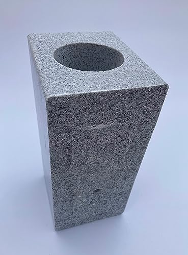 Product: Upstate Stone Works Granite Vase Tapered (5"x4"x9") Gray Cemetery Grave