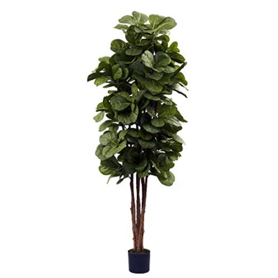Product: Nearly Natural 6ft Fiddle Leaf Fig Artificial Tree with 6 Natural Trunks, 270 Lush Green Leaves