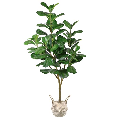 Product: Warmplants Artificial Fiddle Leaf Fig Tree, 6ft Tall Fake Fiddle Leaves Silk Plant with Woven Basket, Decorative Faux Ficus Lyrata Tree for Indoor Outdoor Home Office Living Room
