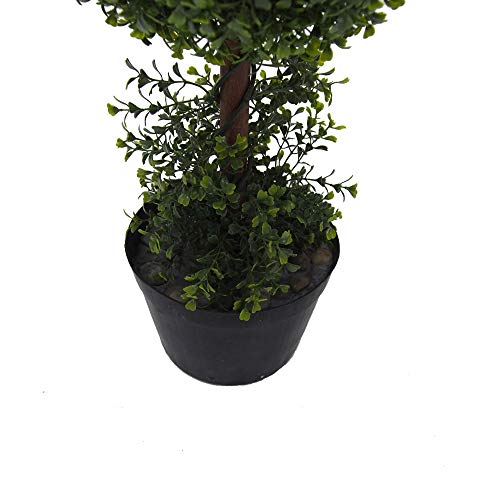 Product: Vickerman Everyday 3 Foot Tall Artificial Boxwood Topiary Double Ball Tree - UV Resistant Indoor Outdoor - Potted Natural Green - Home Patio Faux Decor