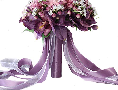 Silky Flower Store Handmade Silk Bridal Bouquet, Wedding Bridesmaids Bouquet, Hydrangea Iris Rose Berries, 28cm 3Pc 2 2 Product: GQYPHFRY Handmade Romantic Wedding Bouquet, Bridal Bouquet Artificial 3Pc Set Silk Wedding Bouquet Artificial Hydrangea Iris Rose Wedding Flowers, Bridal Holding Bouquets