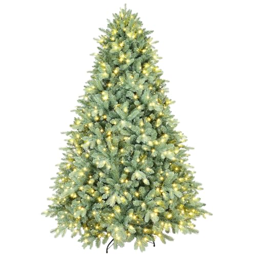 7FT Prelit Blue Artificial Christmas Tree - Premium Spruce with 2518 Branch Tips for a Festive Holiday Decor - Artificial Flower Arrangements Product: 7FT Prelit Blue Artificial Christmas Tree - Premium Spruce with 2518 Branch Tips for a Festive Holiday Decor