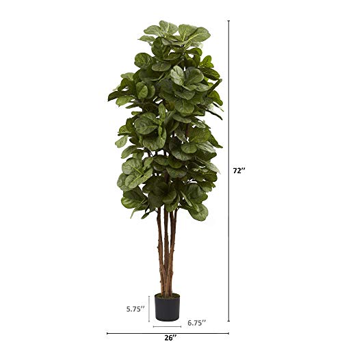 Product: Nearly Natural 6ft Fiddle Leaf Fig Artificial Tree with 6 Natural Trunks, 270 Lush Green Leaves