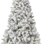 Product: KING OF CHRISTMAS 7 Foot Snow Flocked Artificial Christmas Tree Unlit, Prince Flock Holiday Xmas Tree with Hinged Sections & Metal Stand for Home, Office, Indoor & Outdoor Decoration