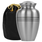 Product: Trupoint Memorials Cremation Urns for Human Ashes, Pewter Decorative Burial Urn for Adult Men & Women, Large Silver