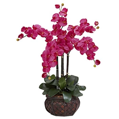 Product: Nearly Natural 1211-BU Phalaenopsis with Decorative Vase Silk Flower Arrangement, Beauty 12" x 12" x 35"