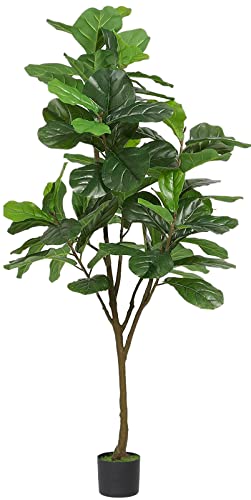 Product: VIAGDO Artificial Fiddle Leaf Fig Tree 6ft Tall 86 Decorative Faux Fiddle Leaves Fake Fig Silk Tree in Pot Artificial Tree for Home Office Living Room Bathroom Corner Decor Indoor