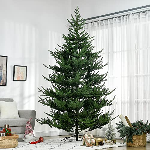 Silky Flower Store HOMCOM Artificial Christmas Tree, 9 Foot Pine Hinged Tree, 1939 Branches, Steel Base, Auto Open, Green 9ft 1 1 Product: HOMCOM 9 Foot Artificial Christmas Tree, Pine Hinged Xmas Tree with 1939 Realistic Branches, Steel Base, Auto Open, Green