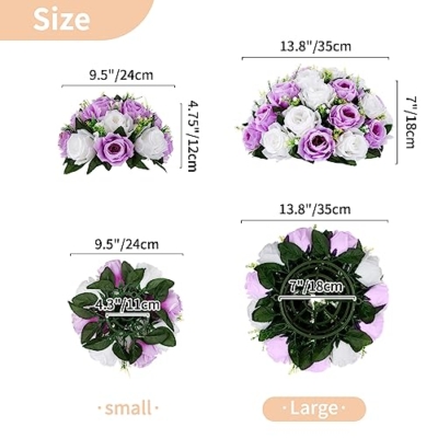 Silky Flower Store Artificial Lilac Flower Centerpieces, NUPTIO Elegant Faux Floral Decor, Set of 10, 13.8in Diameter 8 8 Product: Stunning NUPTIO Large Lilac Artificial Flower Centerpieces - 10 Pcs, 13.8in Diameter for Elegant Decor