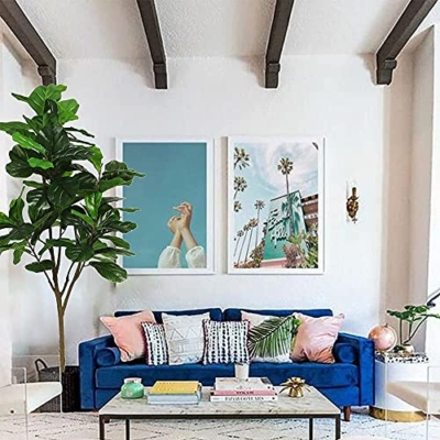 Product: VIAGDO Artificial Fiddle Leaf Fig Tree 6ft Tall 86 Decorative Faux Fiddle Leaves Fake Fig Silk Tree in Pot Artificial Tree for Home Office Living Room Bathroom Corner Decor Indoor