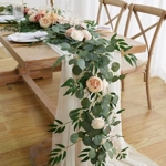 Product: MISSPIN 8FT Eucalyptus and Willow Leaf Garland with Artificial Flowers Fake Flower Peony Rose Vine Greenery Decorative Wall Hanging Plant for Spring Wedding Arch Door Arrangement Party Decor