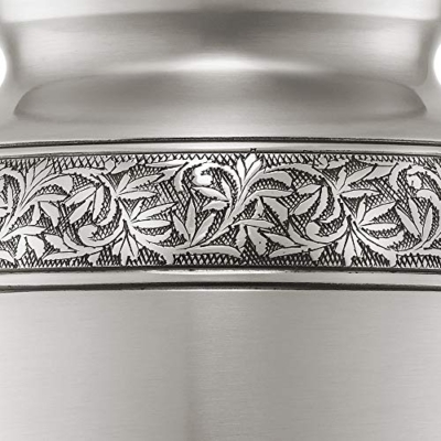 Silky Flower Store Cremation Memorial Urn for Human Ashes, Silver Adult Funeral Urn, Velvet Bag 20.5cm 11 11 Product: Reminded Cremation Memorial Urn for Human Ashes, Silver Adult Funeral Urn with Velvet Bag