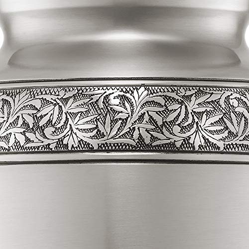 Silky Flower Store Cremation Memorial Urn for Human Ashes, Silver Adult Funeral Urn, Velvet Bag 20.5cm 4 4 Product: Reminded Cremation Memorial Urn for Human Ashes, Silver Adult Funeral Urn with Velvet Bag