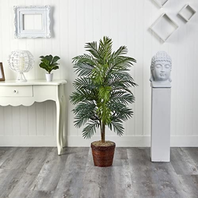 Product: Nearly Natural 5263-0308 56in. Areca Palm Silk Tree with Basket, Green,30" x 32" x 56"