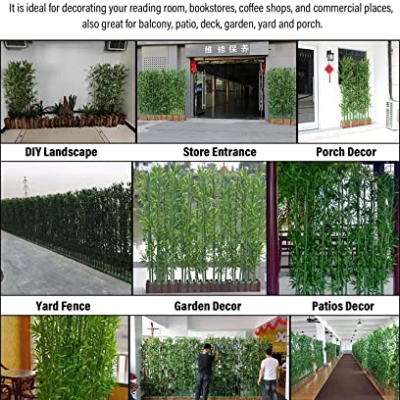 Silky Flower Store Extra Tall Artificial Bamboo Trees with Bamboo Trunks, Stems and Leaves, Pack of 10, 2m 13 13 Product: 3ft 4ft 5ft 6ft 6.5ft 7ft Extra Tall Artificial Bamboo Plants Trees with Bamboo Trunks, Stems and Leaves - Fake Bamboo Silk Faux Tree Garden Fence Privacy Screen DIY Decor Outdoor Indoor(Pack of 10,2m