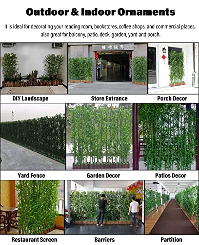 Product: Outdoor Artificial Bamboo Tree 3 4 5 ft 6 6.5 7 foot Tall, Fake Bamboo Silk Faux Tree Plant with Leaves for Garden Fence Privacy Decor Screen Courtyard Entrance ( Color : 10 Bamboo , Size : 1.8m/5.9ft
