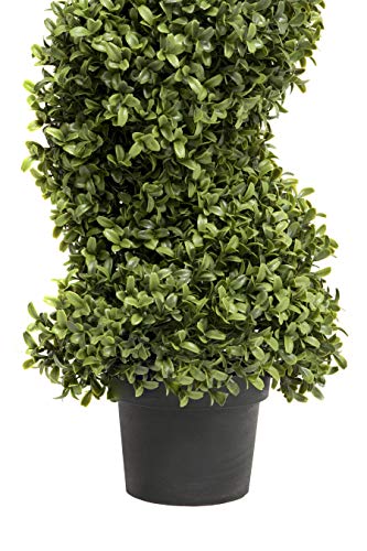Product: 2x Artificial Spiral Boxwood Topiary Trees | Realistic Artificial Design | UV Protected for Outdoor Use | Indoor and Outdoor Use | Elegant Decoration (4ft/120cm)