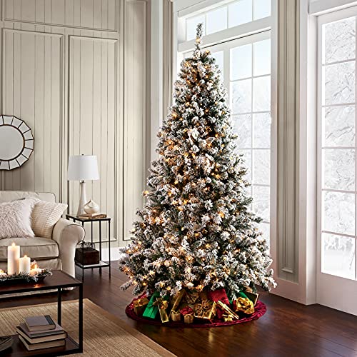 Silky Flower Store Artificial Christmas Tree Snow Flocked Pine Cones 764 Tips Hinged Branches Metal Stand 6.5 ft 8 8 Product: Hykolity 6.5 ft Snow Flocked Artificial Christmas Tree with Pine Cones, 764 Tips, Metal Stand and Hinged Branches