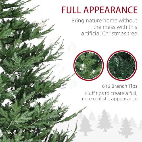 Silky Flower Store HOMCOM Artificial Christmas Tree, 9 Foot Pine Hinged Tree, 1939 Branches, Steel Base, Auto Open, Green 9ft 3 3 Product: HOMCOM 9 Foot Artificial Christmas Tree, Pine Hinged Xmas Tree with 1939 Realistic Branches, Steel Base, Auto Open, Green