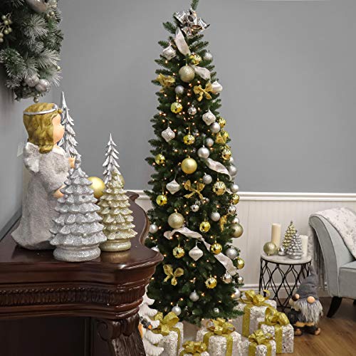 Silky Flower Store National Tree Company Green Kingswood Fir Artificial Slim Christmas Tree, 7 Feet, 29 inch base diameter 4 4 Product: National Tree Company Artificial Slim Christmas Tree, Green, Kingswood Fir, Includes Stand, 7 Feet