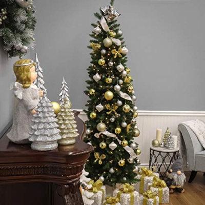 Product: National Tree Company Artificial Slim Christmas Tree, Green, Kingswood Fir, Includes Stand, 7.5 Feet