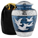 Product: Trupoint Memorials Cremation Urns for Human Ashes, Decorative Burial Urn for Adult Men & Women – Large, Blue Birds