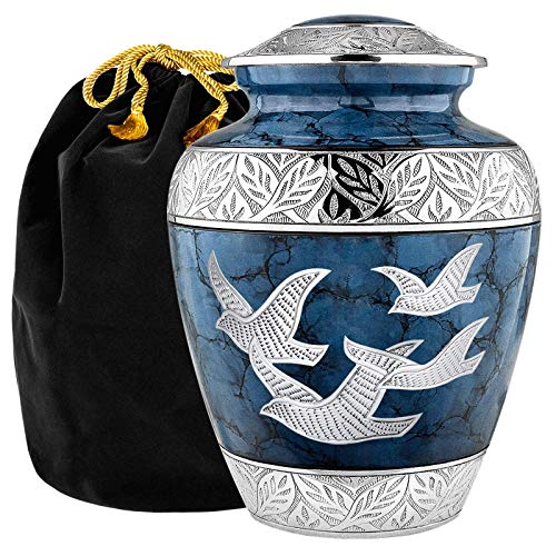 Product: Trupoint Memorials Cremation Urns for Human Ashes, Decorative Burial Urn for Adult Men & Women – Large, Blue Birds
