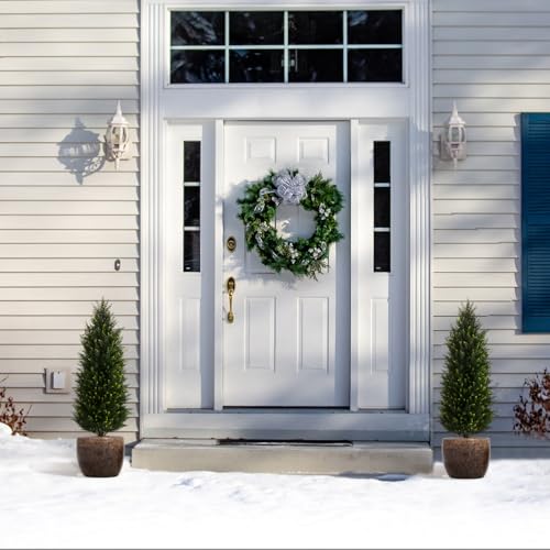 Product: LXNRMHCH Two 3.2FT Artificial Cedar Topiary Trees, UV Resistant Artificial Pine Outdoor Plants for Front Porch Decor, Fake Greenery Outdoor Plants Cypress Realistic Faux Indoor Tree