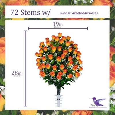 Silky Flower Store Artificial Cemetery Flowers, Sympathy Silks Gravesite Flowers, Sunrise Sweetheart Roses, UV Resistant, 20cm 12 12 Product: Sympathy Silks Artificial Cemetery Flowers - Gravesite Flowers - Sunrise Sweetheart Roses