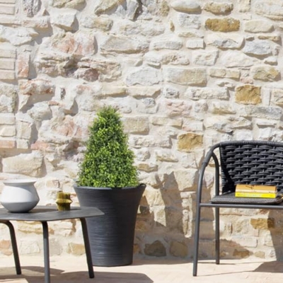 Product: Azoco 30" Artificial Boxwood Topiary Trees Outdoor Set of 2 - UV Resistant Faux Plants for Front Porch Outside Planter, Realistic Fake Cone-Shaped Bushes & Evergreen Shrubs