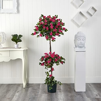 Product: Nearly Natural 5228 Mini Bougainvillea Topiary Beauty, 5-Feet,9" x 9" x 62.5" , Green