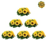 Product: BLOSMON Sunflowers Artificial Flowers Centerpieces - 6 Pcs Fake Yellow Sunflower Flowers Ball Center Piece Decoration for Wedding Table Silk Kissing Floral Arrangements for Home Party Event DIY Decor