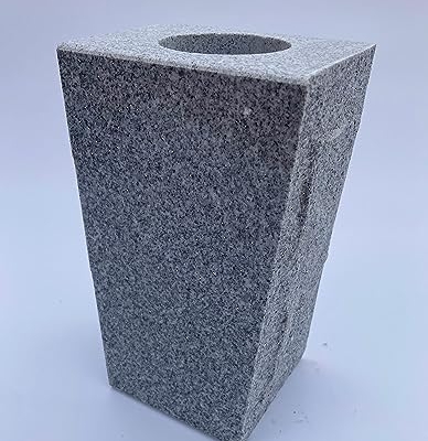 Product: Upstate Stone Works Granite Vase Tapered (5"x4"x9") Gray Cemetery Grave