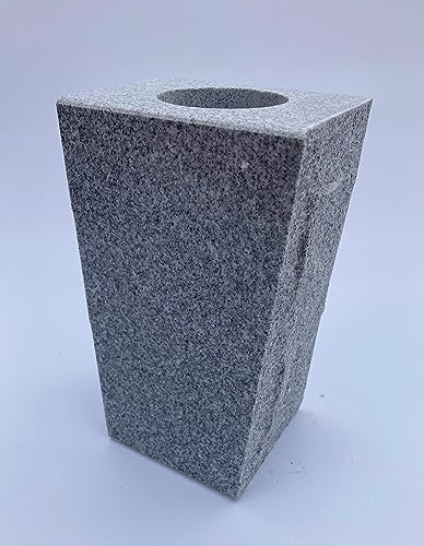 Product: Upstate Stone Works Granite Vase Tapered (5"x4"x9") Gray Cemetery Grave