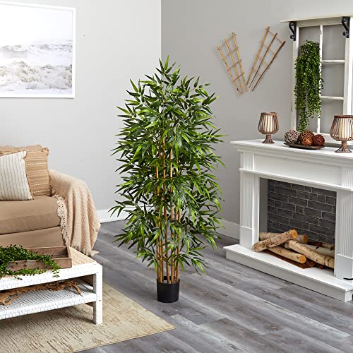 Product: Nearly Natural 64in Bamboo Tree, Fake Bamboo Plants with 7 Natural Trunks, 5.3ft Tall Faux Plants for Indoor Home Decor with 1040 Realistic Fake Leaves