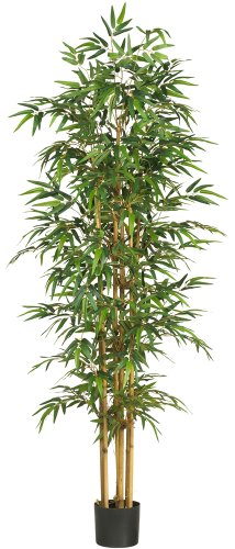 Product: Nearly Natural 75-in Artificial Bamboo Tree, Fake Bamboo Plants with 7 Natural Trunks, 6.25-ft Tall Faux Plants for Indoor Home Decor with 1440 Realistic Fake Leaves