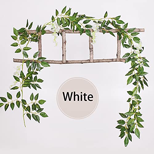 Silky Flower Store Artificial Wisteria Vine Garland, Fake Flowers Decoration, White 14ft, Wedding Ceremony Home Garden Decor, 2m 4 4 Product: MOTONG Artificial Flowers Decoration, 2 Pcs (14FT) Fake Flowers Wisteria Vines, Artificial Vine Garland Plants Arts For Ceremony Home Garden Wedding Party Decoration (4 Pcs White)