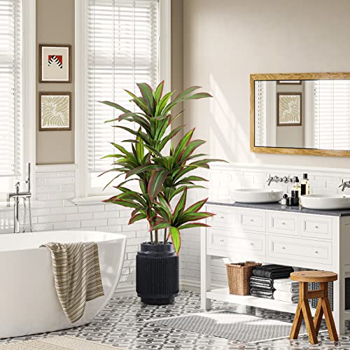 Product: VIAGDO Dracaena Silk Plant Artificial 4ft Faux House Plants with Red Leaf Margin Fake Yucca Palm Trees in Pot Realistic Dragon Tree for Living Room Home Office Decor Indoor Outdoor