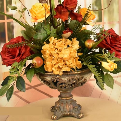 Product: shibaoli DIY Artificial Flower, Roses and Iris Floral Arrangement,Real Touch Roses and Iris for Decoration Wedding Bridal Home Kitchen Party Décor Table Setting