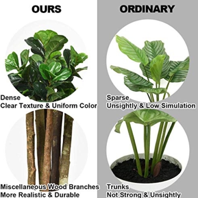 Product: FANTASK 6FT Artificial Fake Fig Tree Greenery Plants in Nursery Pot, Decorative Indoor & Outdoor Fiddle Leaf Trees for Home Office Lobby